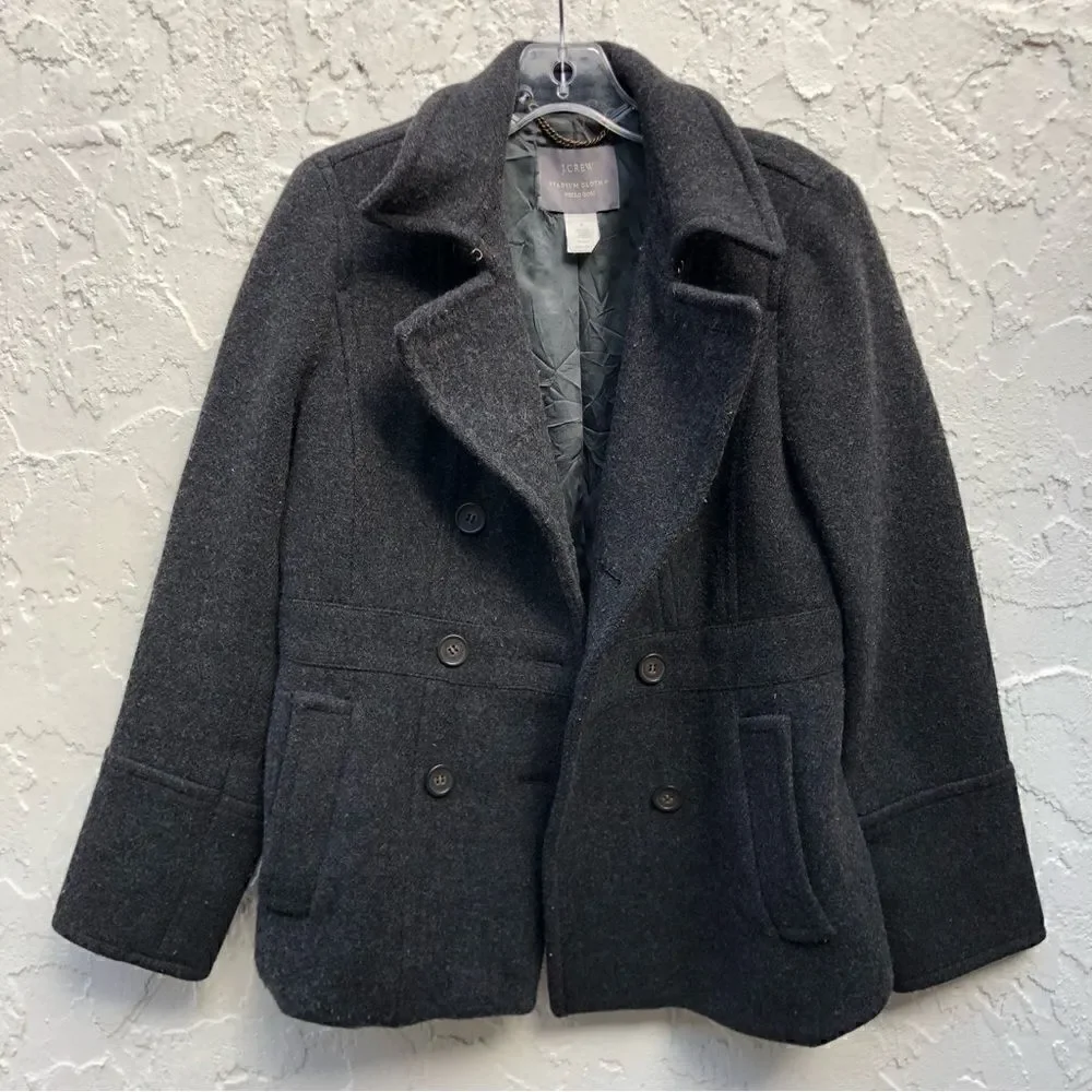 J. CREW Gray Wool Stadium Cloth Nello Gori Peacoat Jacket Blazer Double Breasted - Picture 3 of 8